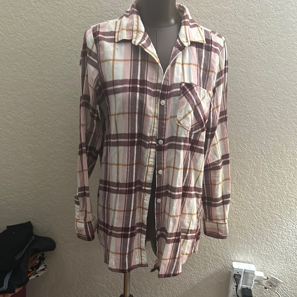 Plaid Button-Up Shirt